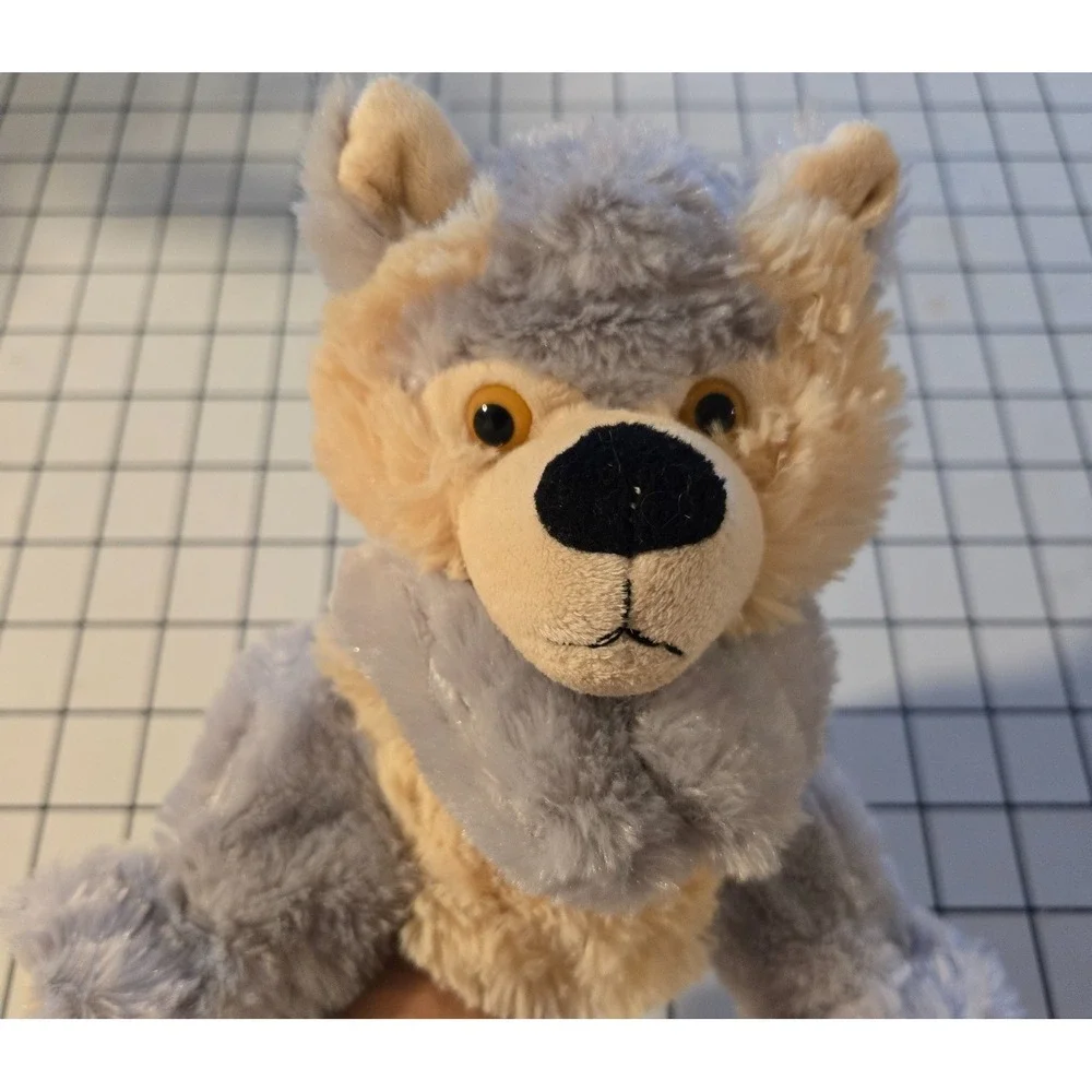 Kellytoy Wolf Hand Puppet Super Soft Stuffed Animal Plush Grey Beige Hand Puppet